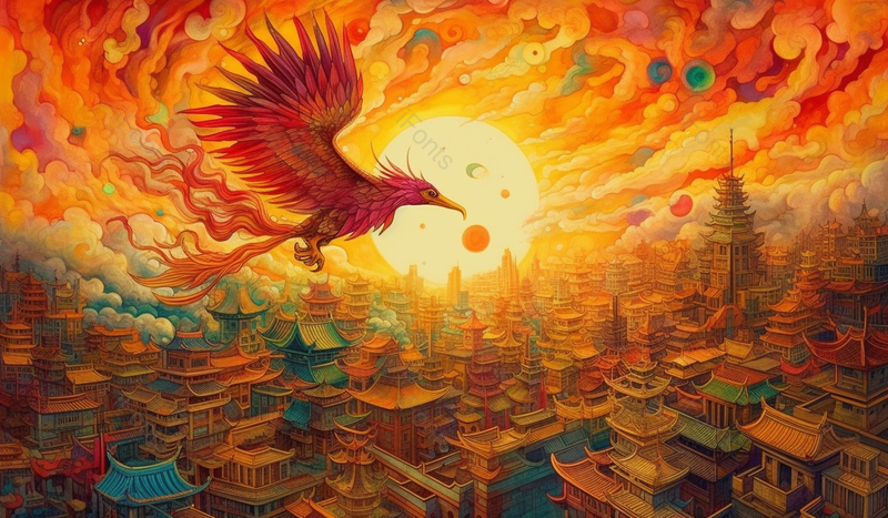 国潮风古典风格建筑风景插画背景,插画/手绘图,插画/手绘图库,插画/手绘图下载,插画/手绘